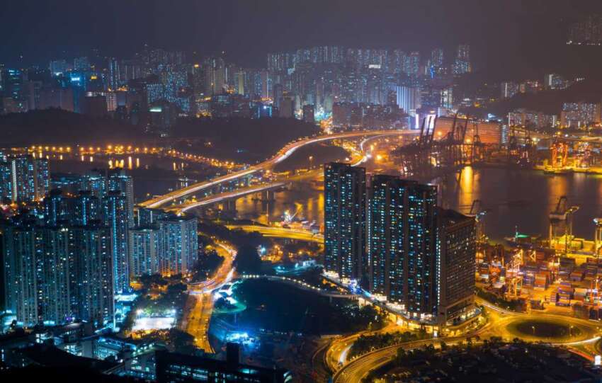 Hong Kong skyline noche
