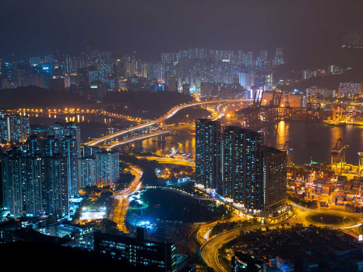 Hong Kong skyline noche