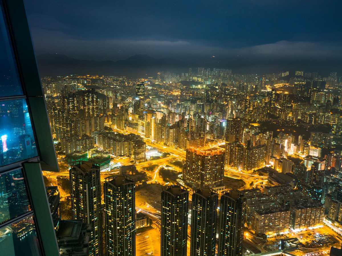 Hong Kong skyline noche