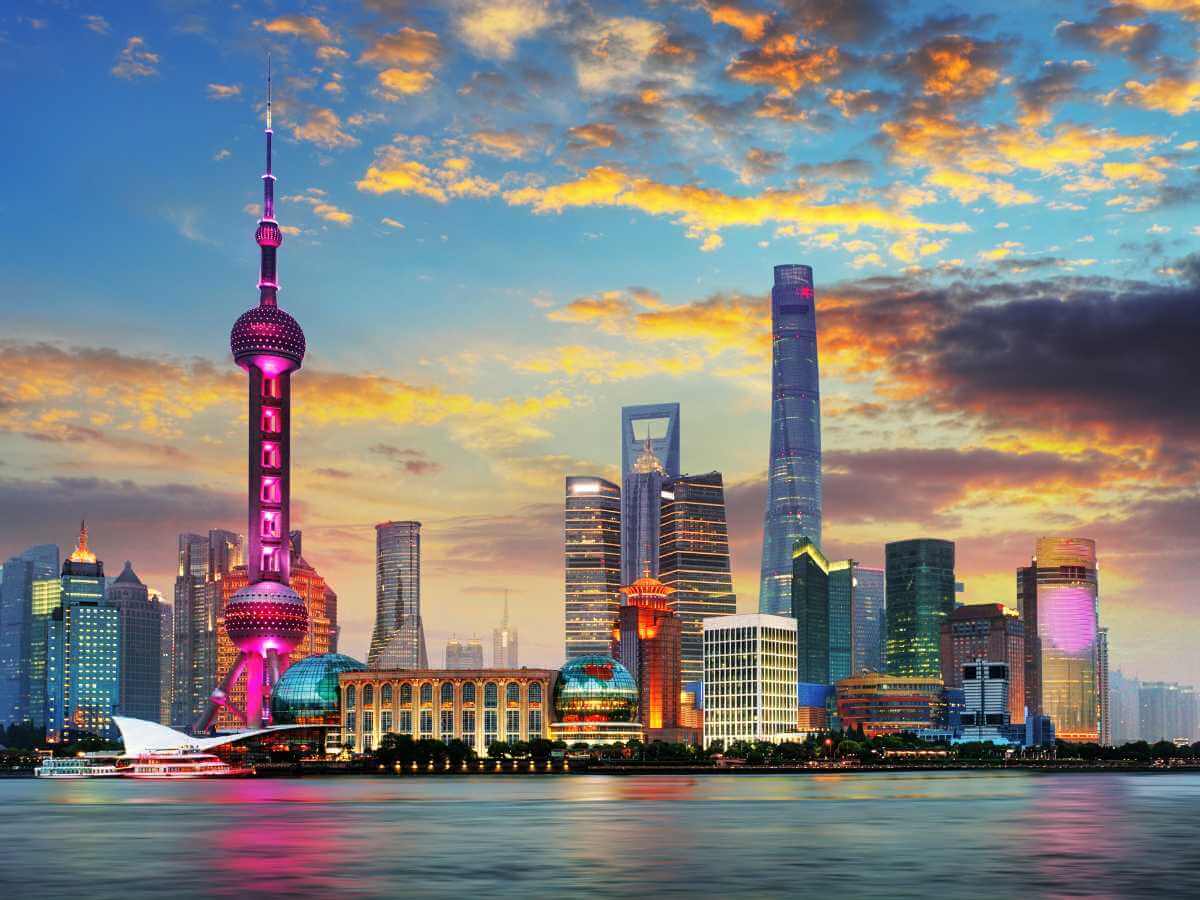 Shanghái skyline noche