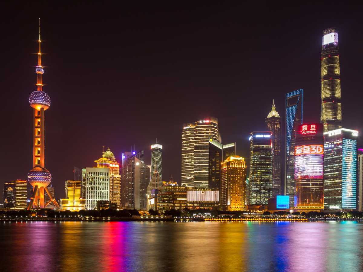 Shanghái skyline noche